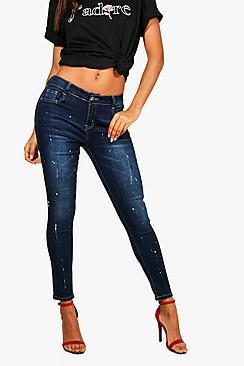 Boohoo Tina Mid Rise Skinny Jeans