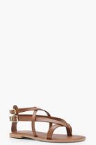 Boohoo Amy Wide Fit Leather Wrap Strap Sandals