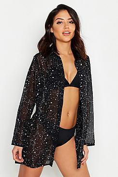 Boohoo Star Print Beach Shirt