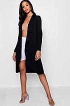 Boohoo Alice Knotch Detail Longline Duster Jacket