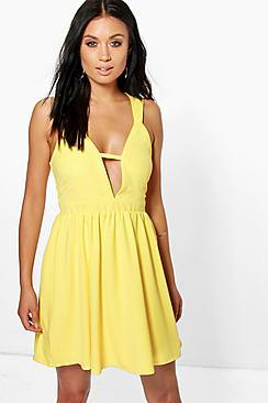 Boohoo Blanca Strappy Detail Skater Dress