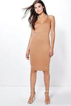 Boohoo Amy Double Strap Plunge Midi Dress