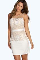 Boohoo Lucy Lace Barely There Dress White