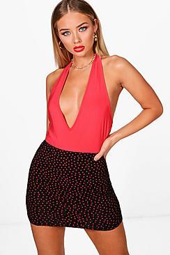 Boohoo Naomi Heart Print Micro Mini Skirt