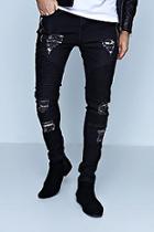 Boohoo Premium Denim Skinny Fit Biker Jeans