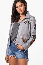 Boohoo Kayla Boutique Studded Embroidered Jacket
