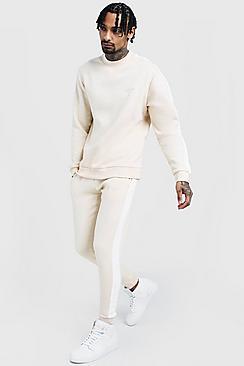 Boohoo Sweater Panelled Tracksuit
