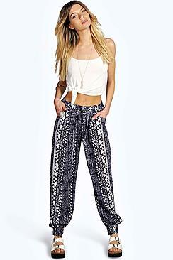 Boohoo Helen Bohemian Print Relaxed Joggers