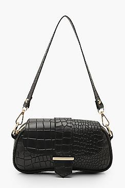 Boohoo Baguette Croc Bag