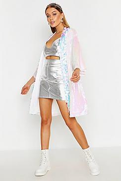 Boohoo Sequin Panelled Kimono
