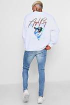 Boohoo Angel Oversized Back Print Sweatshirt