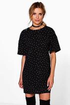 Boohoo Fallon Woven Polka Dot Shift Dress