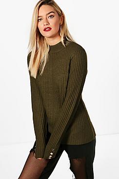 Boohoo Poppy Slim Fit Ribbed Jumper
