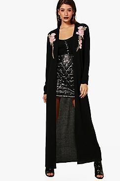 Boohoo Millie Embroidered Maxi Cardigan