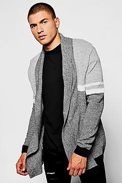 Boohoo Grey Mix Stitch Cardigan