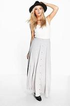 Boohoo Ruby Button Front Jersey Maxi Skirt