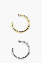 Boohoo Ana Gold & Silver 2 Pack Removable Lip Ring