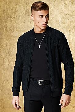 Boohoo Metallic Quilted Bomber Jacket