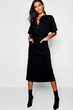 Boohoo Utility Belted Dress