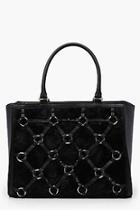 Boohoo Elisha Fur And Pu Mix Tote Bag