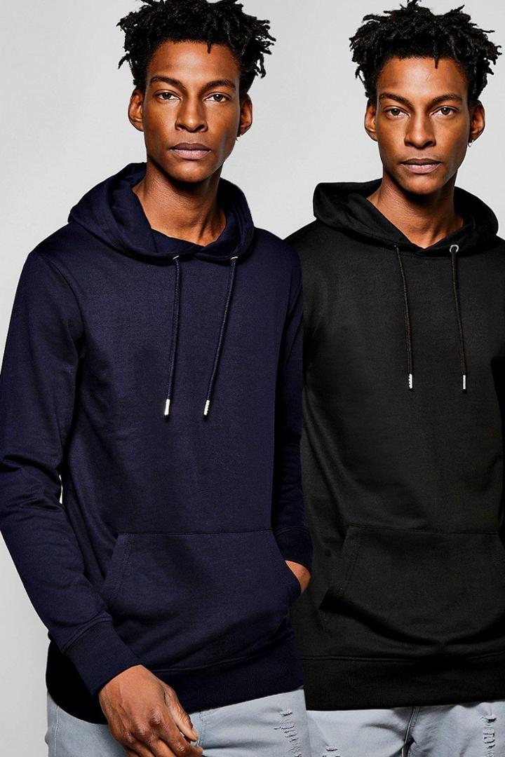 Boohoo 2 Pack Zip Through And Over The Head Hoodies Multi