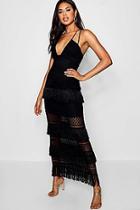 Boohoo Zoe Lace & Tassel Maxi Dress