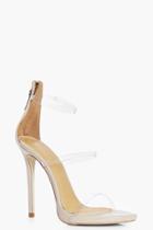 Boohoo Eliza Clear 3 Band Sandal Nude