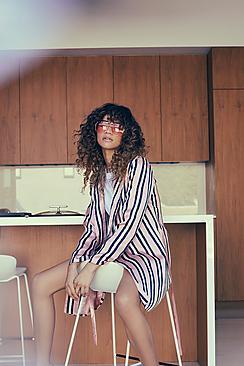 Boohoo Zendaya Edit Pastel Stripe Longline Blazer