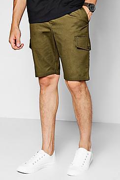 Boohoo Khaki Slim Fit Cargo Short