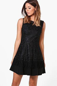 Boohoo Julia Lace Panel Dress