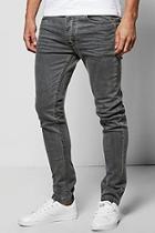 Boohoo Stretch Skinny Dark Grey Jeans