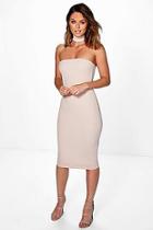 Boohoo Elli Choker Bandeau Midi Bodycon Dress