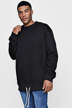 Boohoo Oversized Sweater With Elongated Drawcord