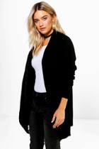 Boohoo Tania Shawl Collar Cardigan Black