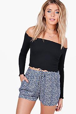 Boohoo Claire Printed Flippy Shorts