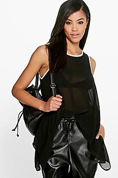 Boohoo Maisie Contrast Binding Woven Sleeveless Vest