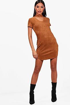 Boohoo Suede Choker Dress