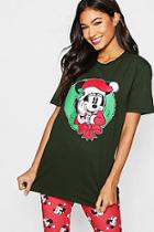 Boohoo Disney Christmas Minnie Wreath Shirt
