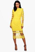 Boohoo Boutique Jay Lace Panelled Midi Dress