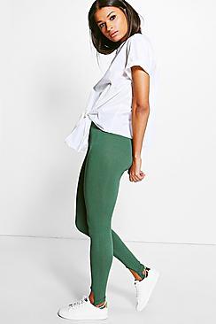 Boohoo Liah Cross Front Basic Jersey Stirrup Leggings