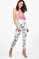 Boohoo Leia Summer Floral Stretch Skinny Trousers
