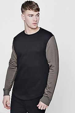 Boohoo Contrast Sleeve Sweater