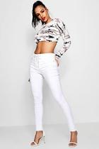 Boohoo Rory Corset Lace-up High Waist Skinny Jeans
