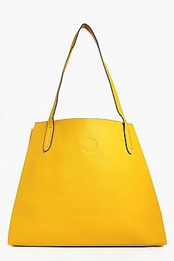 Boohoo Victoria Basic Popper Shopper Bag
