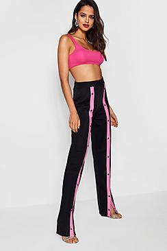 Boohoo Tall Front Split Popper Trousers