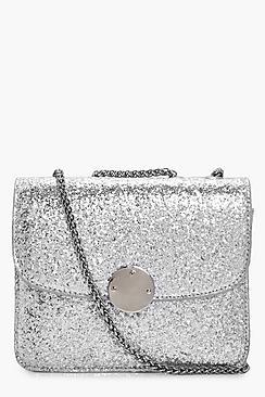 Boohoo Ella Sequin Metal Clasp Cross Body Bag