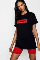 Boohoo Zoe Tomboy Slogan Tee