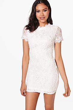 Boohoo Boutique Issy Eyelash Lace Bodycon Dress