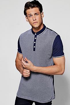 Boohoo Jacquard Front Jersey Polo