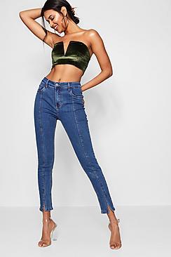 Boohoo Split Hem Skinny Jeans